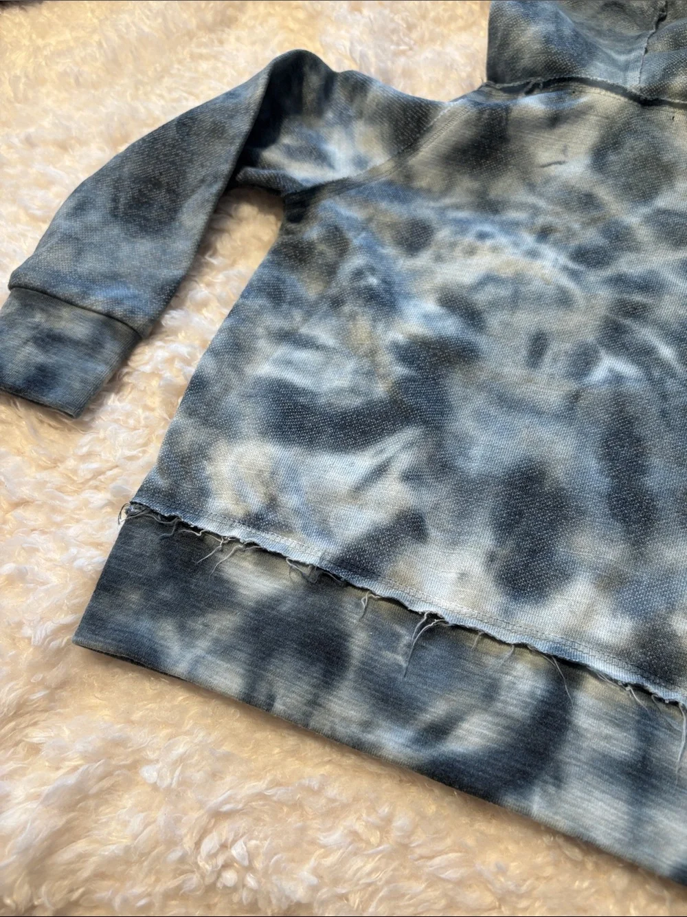 Miki Miette Tie-Dye Indigo & Midnight Hooded Zip Sweatshirt - 18M NWT